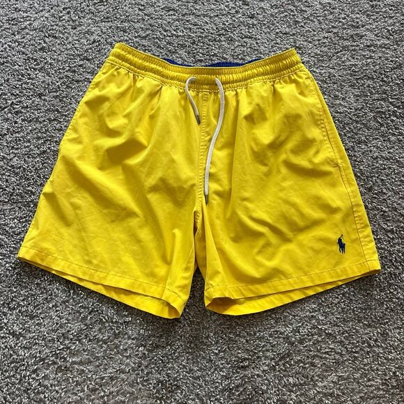 Polo Ralph Lauren Traveler Classic Swim Trunks Shorts Yellow Mens Size Medium - Picture 1 of 10